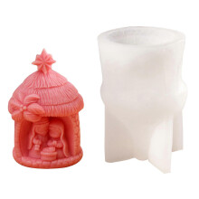 (1) Candle Mold Holy Family Nativity Resin Plaster DIY Epoxy Resin Aromatherapy Scented Candle Soap Silicone Mould