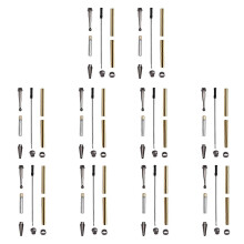 (Gun gray) 10 Set Slimline Pen Kit 7mm with Refills, Assorted Colors, DIY Wood Turning Lathe Supplies for Crafting Gifts Silver