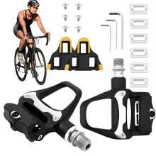 Pédales de vélo hybrides antidérapantes, alliage d'aluminium, compatibles SPD et SPD-SL pour VTT, route et gravel