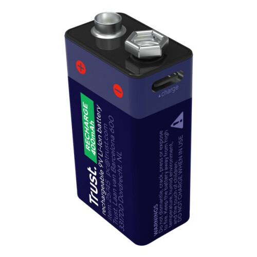 Trust USB-C rechargeable 9V battery