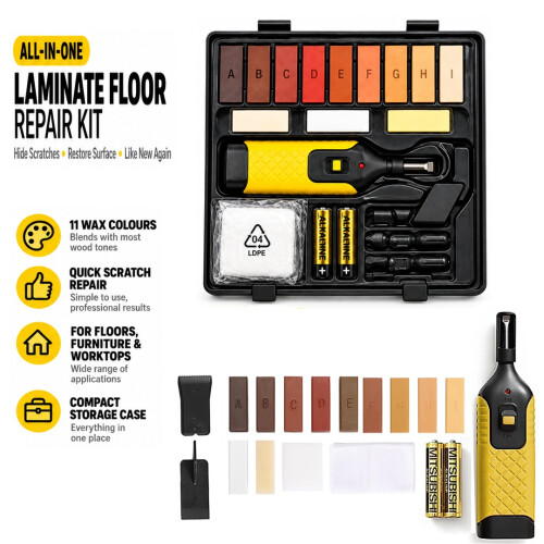 19pcs Laminate Floor Repair Kit with Wax Blocks