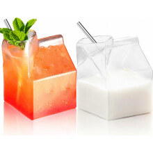 Ensemble de 2 verres à cocktail, pot à lait en verre, crémier 350 ml, récipient réutilisable, mini