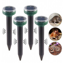 4pcs Square-shape Animal Repellent With Solar Power Compatible Groundhog, Moles, Vole, Snakes And Rodent Chaser Compatible Outdoor Lawn Yard_Surprise