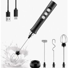 Espumador de café eléctrico recargable por USB con batidor de huevos