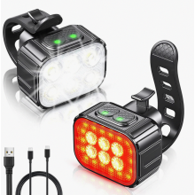Juego de luces para bicicleta súper brillantes, luz LED recargable po