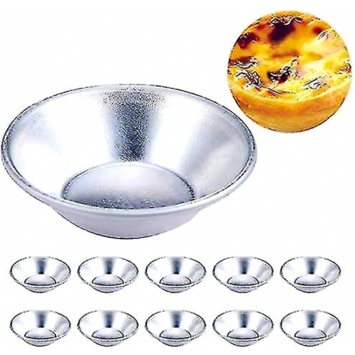 10 Pcs Cake Style Egg Tart Pasteis De Nata Oven Bake Round Custard Tin Cake Tool(10pcs)_Surprise Gift