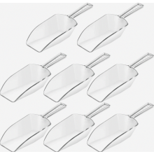 Multi-purpose Plastic Clear Kitchen Scoops, Ice Scoop Compatible Weddings, Candy Dessert Buffet, Protein Powders, Ice Cream, Coffee, Tea -6.5 Inches,