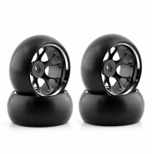 Hard Plastic Drift Tires Tyre Metal Wheel Rim Compatible 284131 K969 K989 Mini-z 1/28 Rc Car Parts,black_Surprise Gift