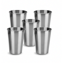 Compatible 5x Stackable Stainless Steel Mug In 55 Ml - Camping Outdoor Metal Mug Mug -_Surprise Gift