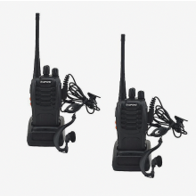 Lot de 2 talkies-walkies Baofeng BF-888S UHF 400-470 MHz 16 canaux, portables, avec oreillette. Éme