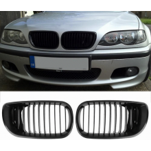Matzwarte niergrille voor de voorruit, geschikt voor de BMW 3 Serie 4-deurs (2002-2005 LCI Facelift) (matzwart)_Verrassingscadeau