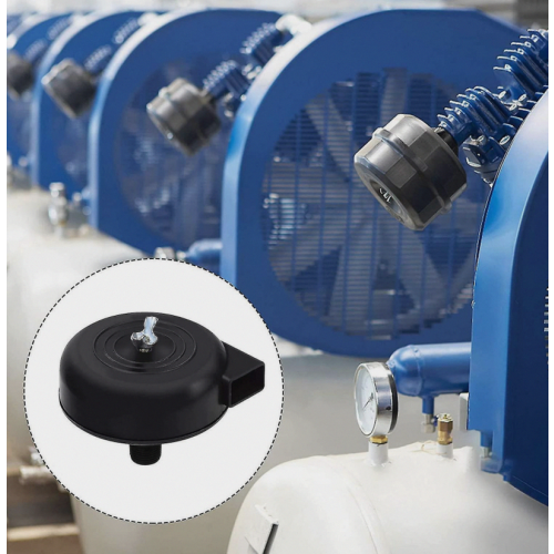 2 Pcs Compressor Filter, 16mm 3/8pt Male Thread Silent Compressor Compatible Air Compressor (black)_Surprise Gift 2