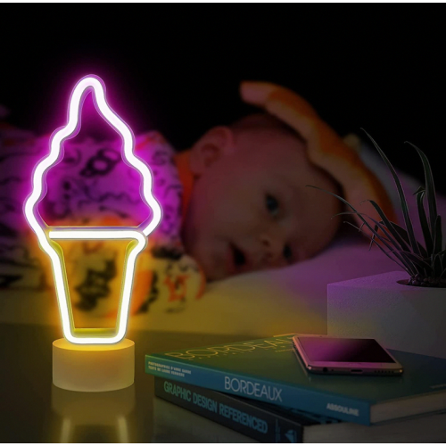 Letrero de neón de helado - Luces de neón de helado compatibles con l 2