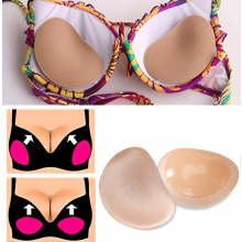 Silicone Adhesive Bra Pads Breast Inserts Breathable Push Up Sticky Bra Cups Compatible Swimsuits & Bikini (beige) Beige_Surprise Gift