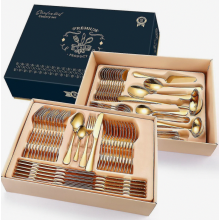 Ensemble de couverts en acier inoxydable 72 pièces - Service de table - Cadeau surprise pour la mai