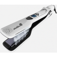 Custom Professional Hair Straightener, Salon Steam Straightening Brush, Quickly Smooth Hair Without Damaging Hair, Quick Heating, Lcd Display(white)_