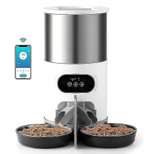 Automatic Cat Feeder Pets Dry Food Dispenser Double Bowls Compatible Two Cats Puppy Dogs With Wifi Timing Feeding Voice Recorder_Surprise Gift