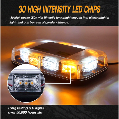 Solas Rabhaidh Strobe LED - 36 Lampa Gealánacha Éigeandála Ard-Déine LED/Barra Soilsithe Mini Rabha 1