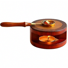 Calentador de sellos de cera Beitong con mango de madera, kit de cuch