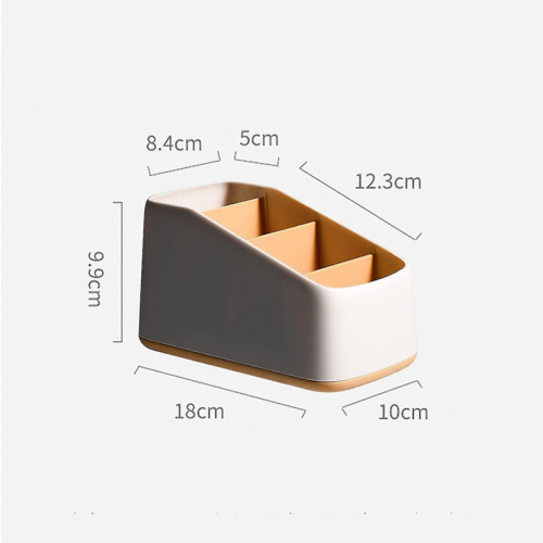 Organiseur de télécommandes à 4 compartiments, support de télécommandes, rangement compatible - Idé 1