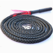 Fully Handmade Chambray And Bull Whip Made Of Durable Genuine Leather Black Bullwhip, Luxe Braided Horse Whip Perfect Compatible Work Cattle Or Sport