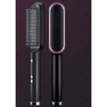 Peigne lisseur noir mat, brosse lissante et fer à lisser Ironwanan_Cadeau surprise