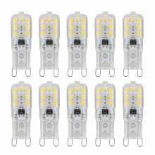 Lot de 10 ampoules LED G9 5W compatibles AC220-240V, blanc chaud - Cadeau surprise