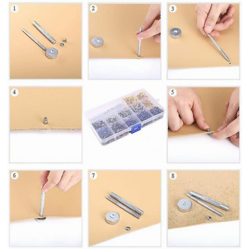 300 Pcs Leather Rivets Double Cap Rivets Kit With 3 Pc Fixing Tool Kit_Surprise Gift 2