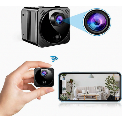 Mini caméra espion sans fil Wi-Fi - Véritable caméra nounou cachée HD 1080p avec application mobile