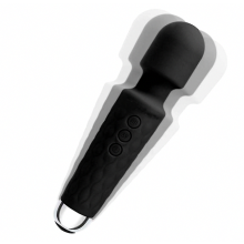 Wandmassageapparaat, draadloos elektrisch massageapparaat met 8 ultrasterke snelheidsstanden en 20 pulsen - USB oplaadbaar (zwart)_Verrassingscadeau