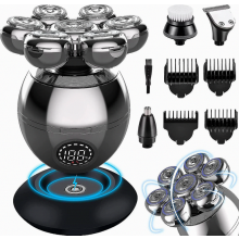 Head Shavers Compatible Bald Men-5-in-1 Electric Head Shaver Compatible Bald Men, Rotary Design Head Shavers, Electric Men's Grooming Kit_Surprise Gi