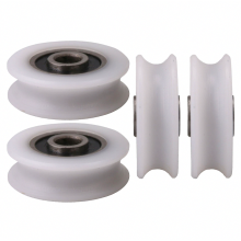 4pcs 4x20x6.5x7.4mm White Inner Dia 4mm U-groove Nylon Pulley Wheel Compatible Sliding Door_Surprise Gift
