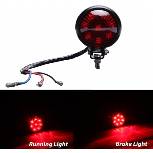 Κόκκινο 12v LED μαύρο πίσω φως φρένων συμβατό με 1