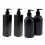 4 Pack Black 500ml Empty Plastic Pump Bottles, Refillable Bottles Compatible Lotions, Liquid, Shampoo_Surprise Gift 2