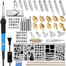 Compatible 54pcs 60w Electric Soldering Iron Kit Temperature Adjustable Wood Burning Set Carving Pyrography Tools Hot Welding Pencil_Surprise Gift