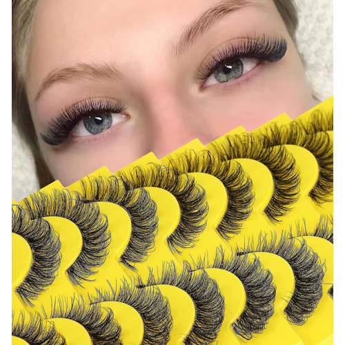 Ρωσικές βλεφαρίδες με ρίγες D Curl, ψεύτικες βλεφ