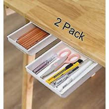 Set van 2 lades voor onder het bureau, bureau-organizer met lade, lade-organizer voor onder het bureau, lade-organizer set, geschikt voor kantoor, th