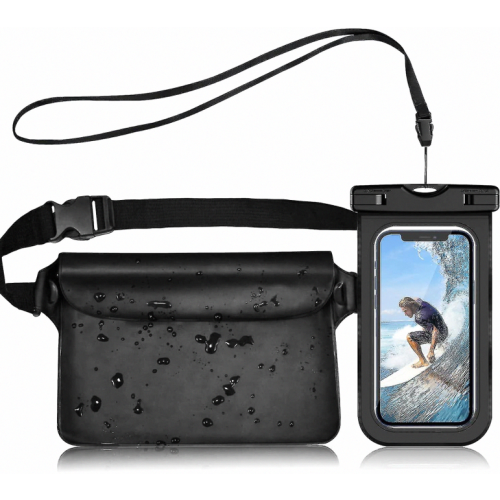Riñonera impermeable con funda impermeable para teléfono, bolsa de pl