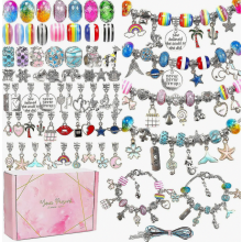 130 Pieces Charm Bracelet Making Kit Diy Craft Jewelry Set_Surprise Gift