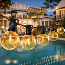 100ft Outdoor G40 Led Globe String Lights Dimmable Waterproof Shatterproof Light Strings With 52 Bulbs Connectable Outside Hanging Lights Compatible