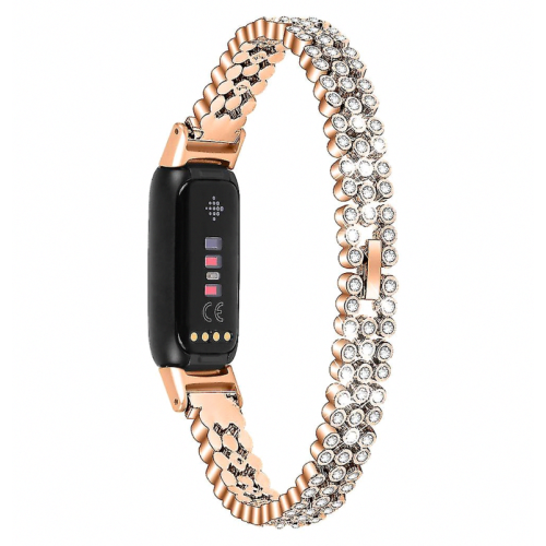 Correa de reloj Fitbit Luxe de acero inoxidable con incrustaciones de