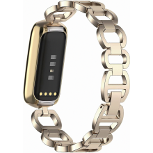 Compatibel met Fitbit Luxe-bandje, geschikt voor dames, verstelbaar roestvrijstalen polsbandje, metalen horlogebandje, D-vormig armbandje, accessoire
