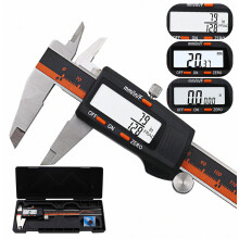 DANIU 150 mm roestvrijstalen digitale schuifmaat met LCD-scherm, 6 inch (fractionele schaalverdeling / mm / inch), hoge precisie_verrassingscadeau