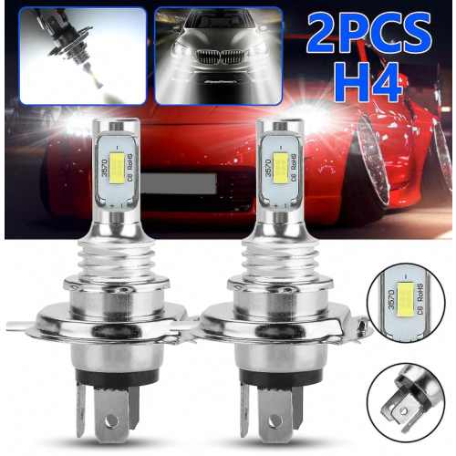 2 X H4 9003 Hb2 6000k Super White Csp LED Λαμπτήρ 1