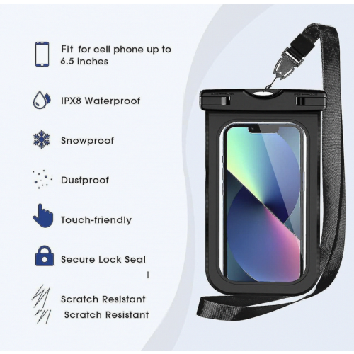 Riñonera impermeable con funda impermeable para teléfono, bolsa de pl 2