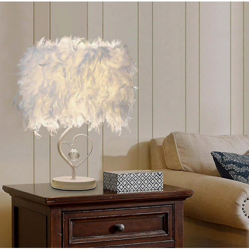 White Feather Table Lamp Night Bedside Light_Surprise Gift 1