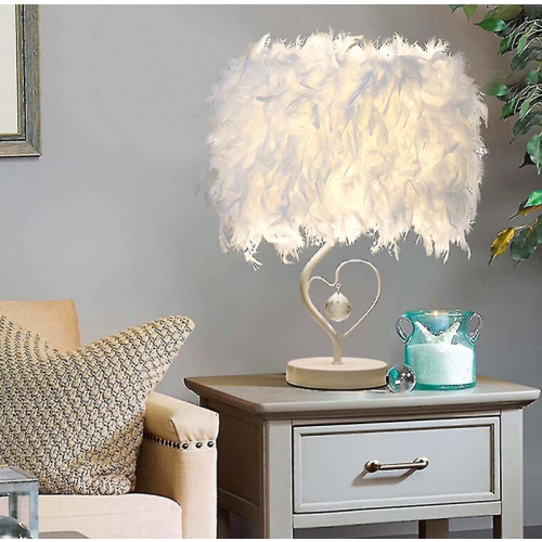 White Feather Table Lamp Night Bedside Light_Surprise Gift 2