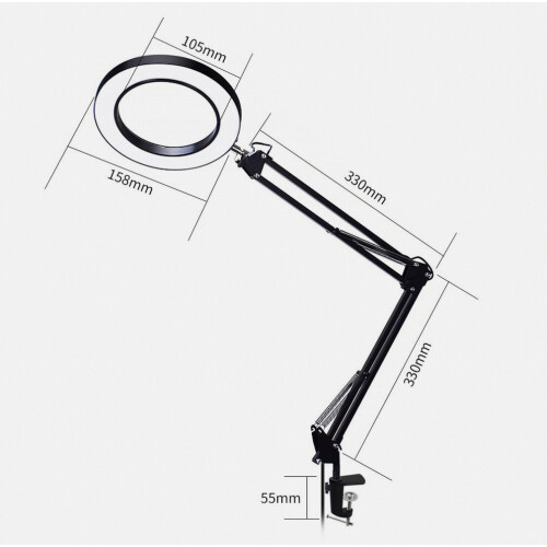 DANIU Εύκαμπτος Μεγεθυντικός Φακός 5X USB LED με 2