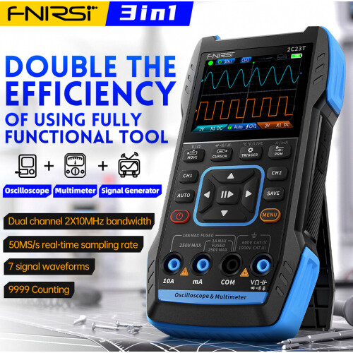 FNIRSI 2C23T 3IN1 Διπλό Κανάλι 10MHZ*2 50MS/s Ψηφ 1