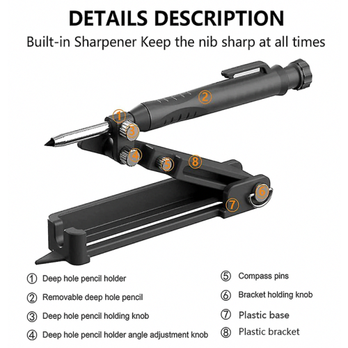 Woodworking Drawing Scribing Tool Multi-function Construction Pencil Scribe Tool_Surprise Gift 2
